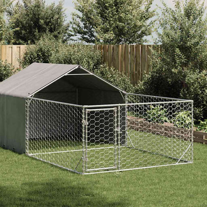vidaXL Niche d'extérieur pour chien enclos 7x2x1,5 m acier galvanisé
