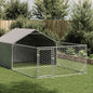 vidaXL Niche d'extérieur pour chien enclos 7x2x1,5 m acier galvanisé