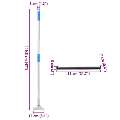 vidaXL Raclettes à plancher 5 pcs 55x119,5 cm acier et caoutchouc