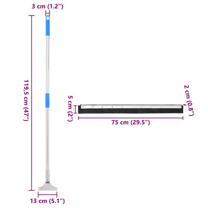 vidaXL Raclettes à plancher 5 pcs 75x119,5 cm acier et caoutchouc