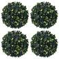 vidaXL Boules de buis artificielles avec lumières LED 4 pcs vert 12 cm
