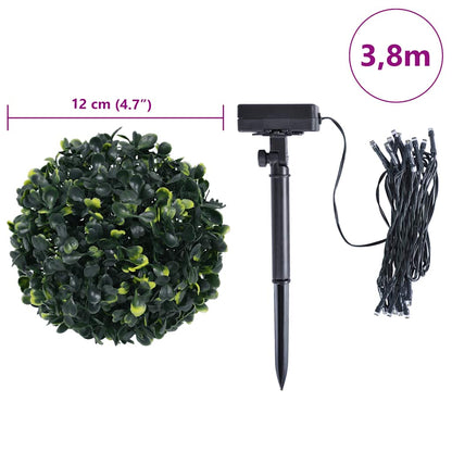 vidaXL Boules de buis artificielles avec lumières LED 4 pcs vert 12 cm