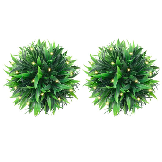 vidaXL Boules de buis artificielles avec lumières LED 4 pcs vert 15 cm