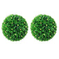 vidaXL Boules de buis artificielles avec lumières LED 2 pcs vert 38 cm