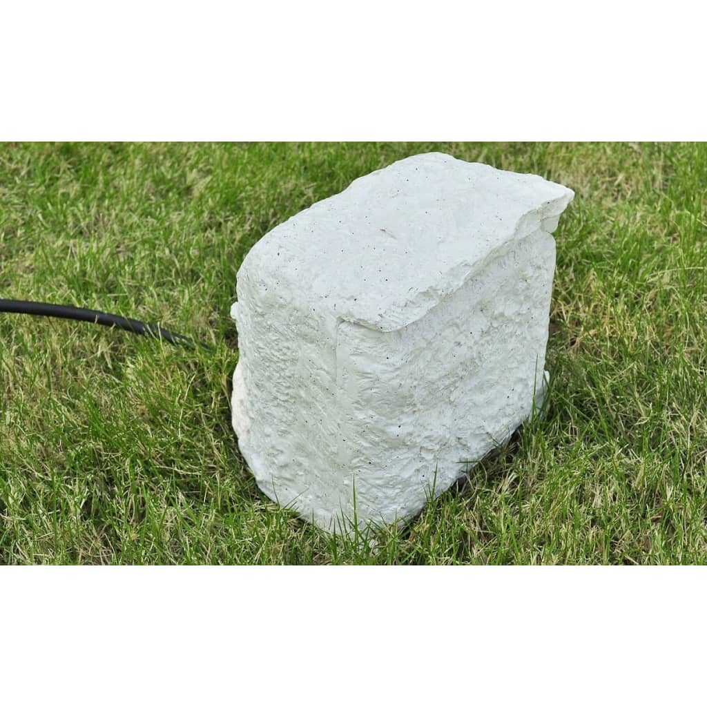 vidaXL 4 prises de jardin étanches Résine Blanc