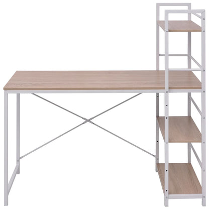 vidaXL Bureau avec bibliothèque à 4 niveaux Couleur chêne