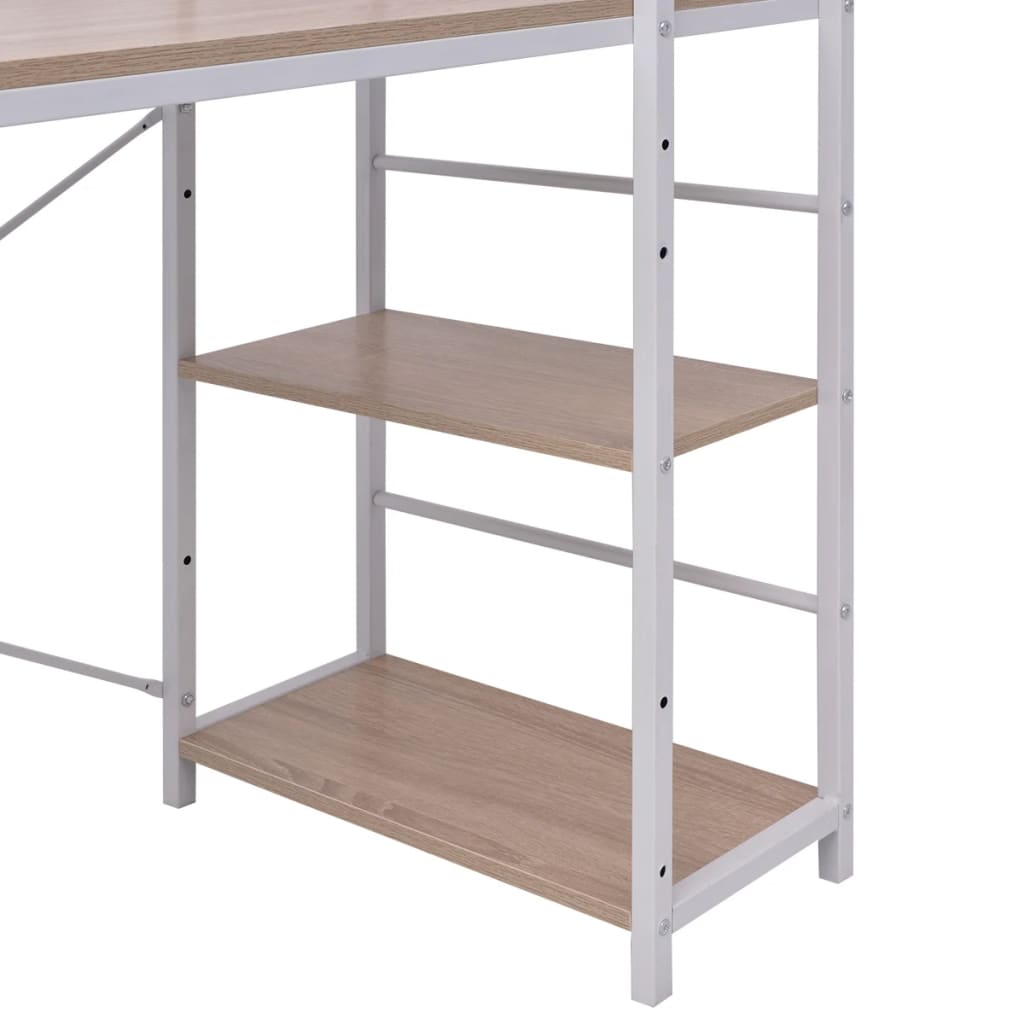 vidaXL Bureau avec bibliothèque à 4 niveaux Couleur chêne