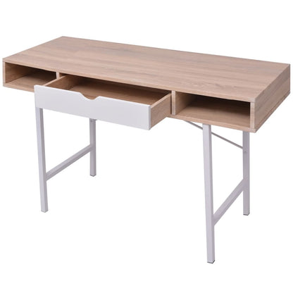 vidaXL Bureau avec 1 compartiment Chêne et blanc