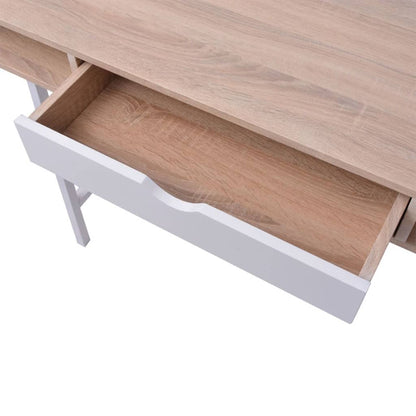 vidaXL Bureau avec 1 compartiment Chêne et blanc