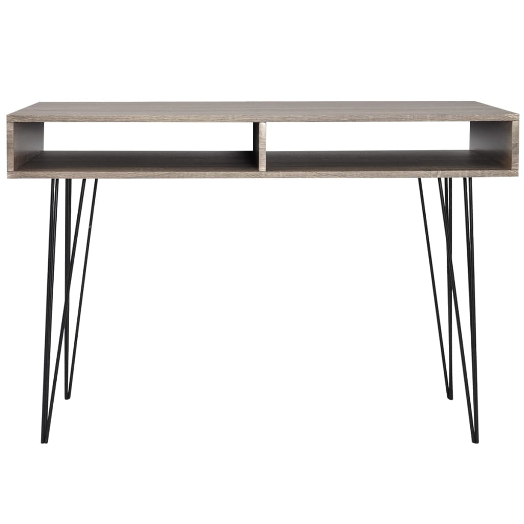 vidaXL Bureau avec 2 compartiments Gris