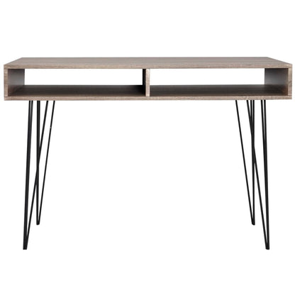 vidaXL Bureau avec 2 compartiments Gris