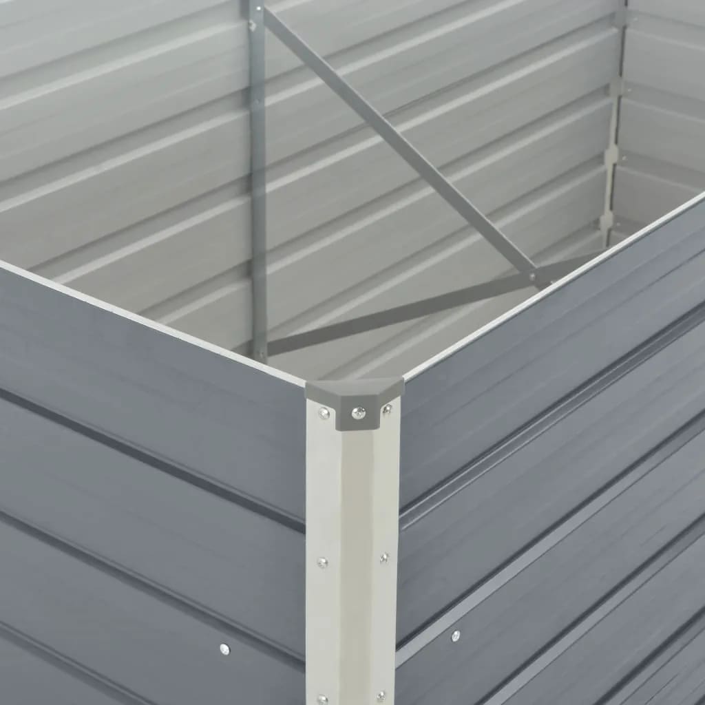 vidaXL Jardinière 160 x 80 x 77 cm Gris Acier galvanisé