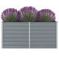vidaXL Jardinière 160 x 80 x 77 cm Gris Acier galvanisé