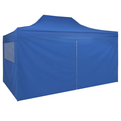 vidaXL Tente pliable avec 4 parois latérales 3 x 4,5 m Bleu