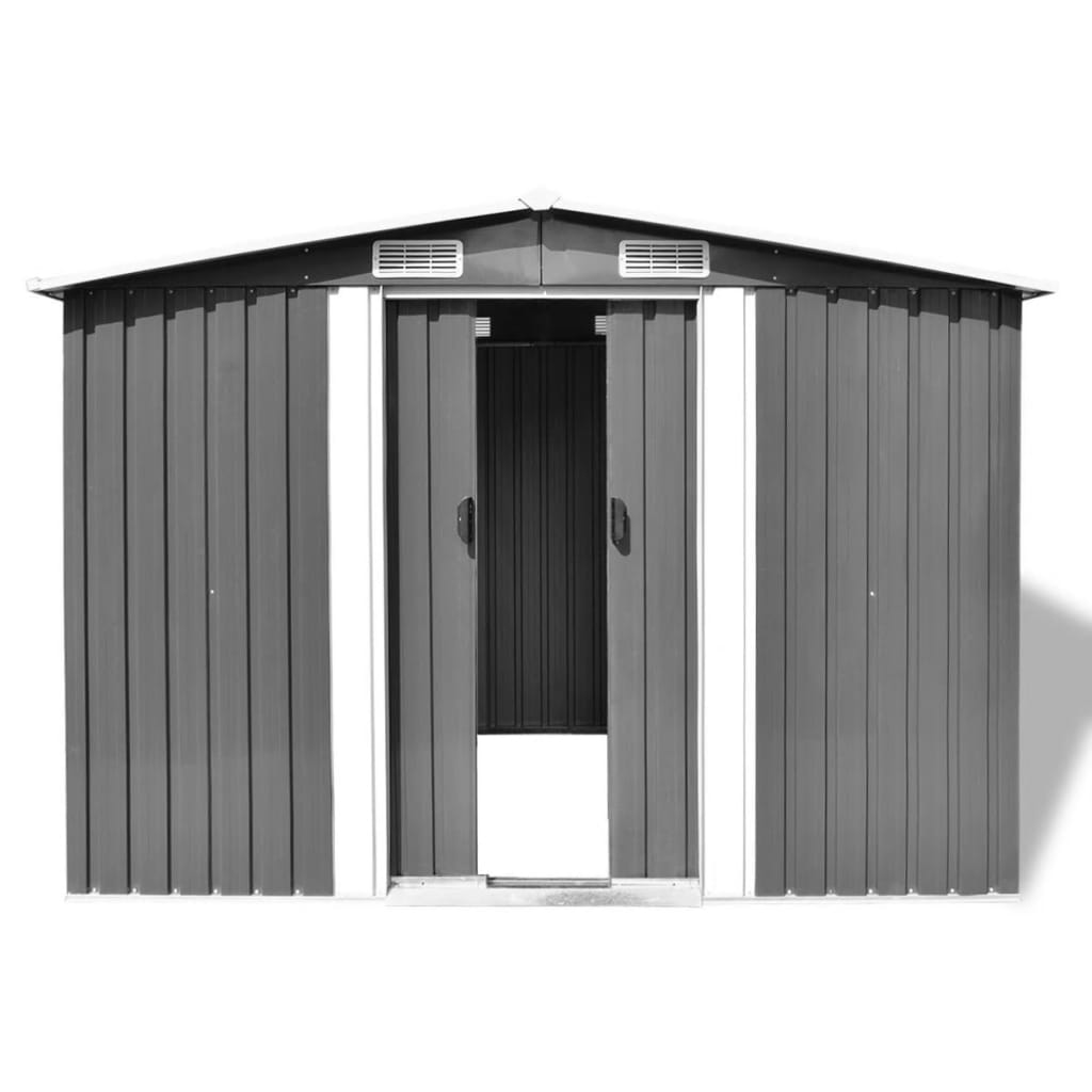 vidaXL Abri de stockage pour jardin Métal Gris 257 x 205 x 178 cm