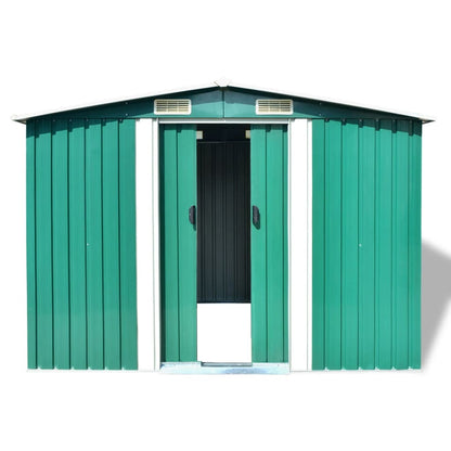 vidaXL Abri de stockage pour jardin Métal Vert 257 x 205 x 178 cm