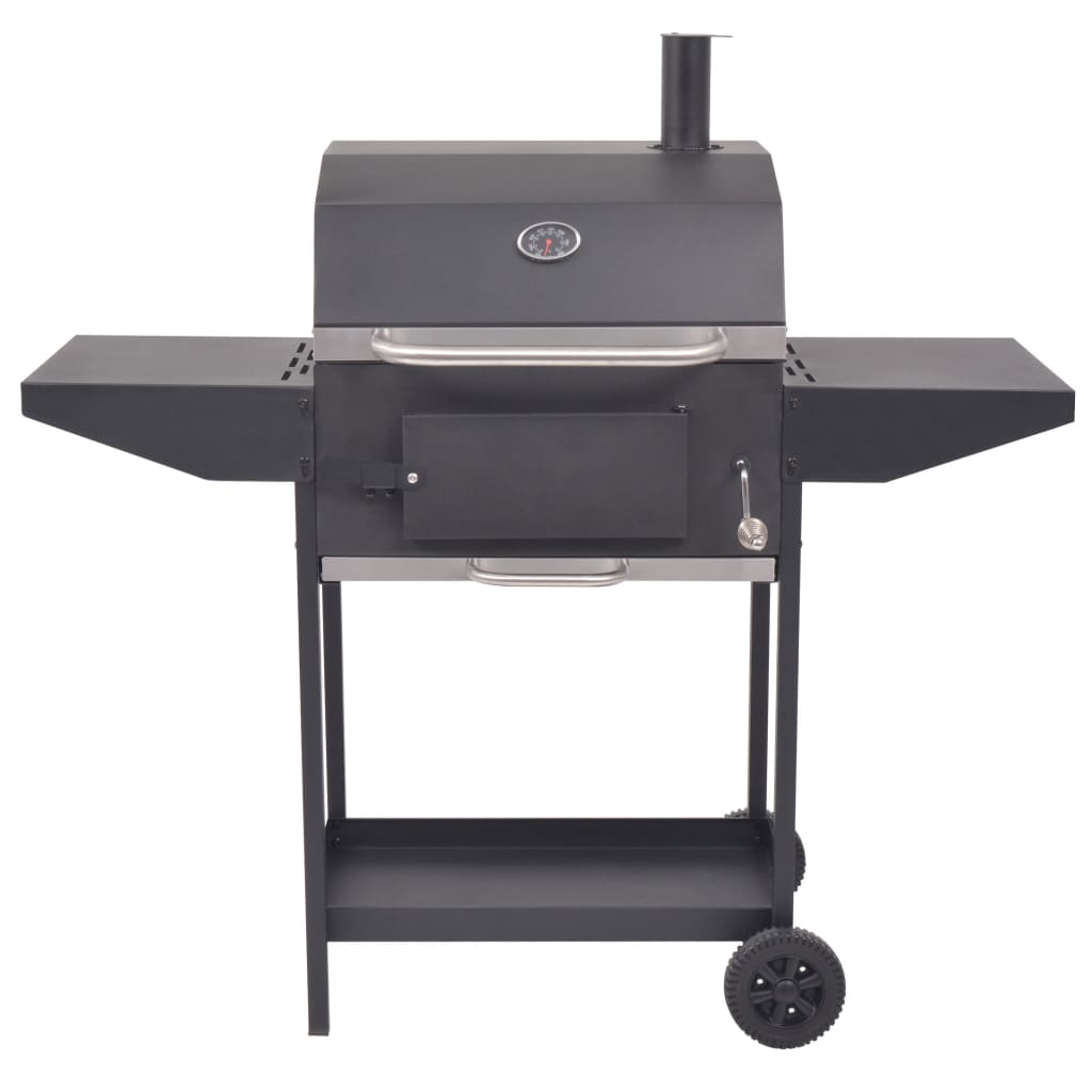 vidaXL Barbecue au charbon de bois avec étagère inférieure Noir