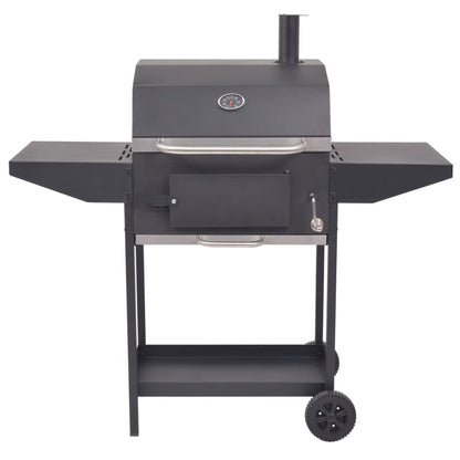 vidaXL Barbecue au charbon de bois avec étagère inférieure Noir