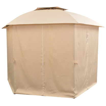 vidaXL Chapiteau tente de jardin avec rideaux Hexagonal 360 x 265 cm