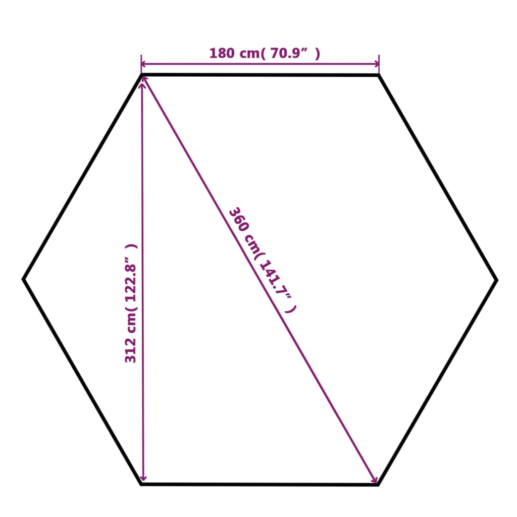 vidaXL Chapiteau tente de jardin avec rideaux Hexagonal 360 x 265 cm