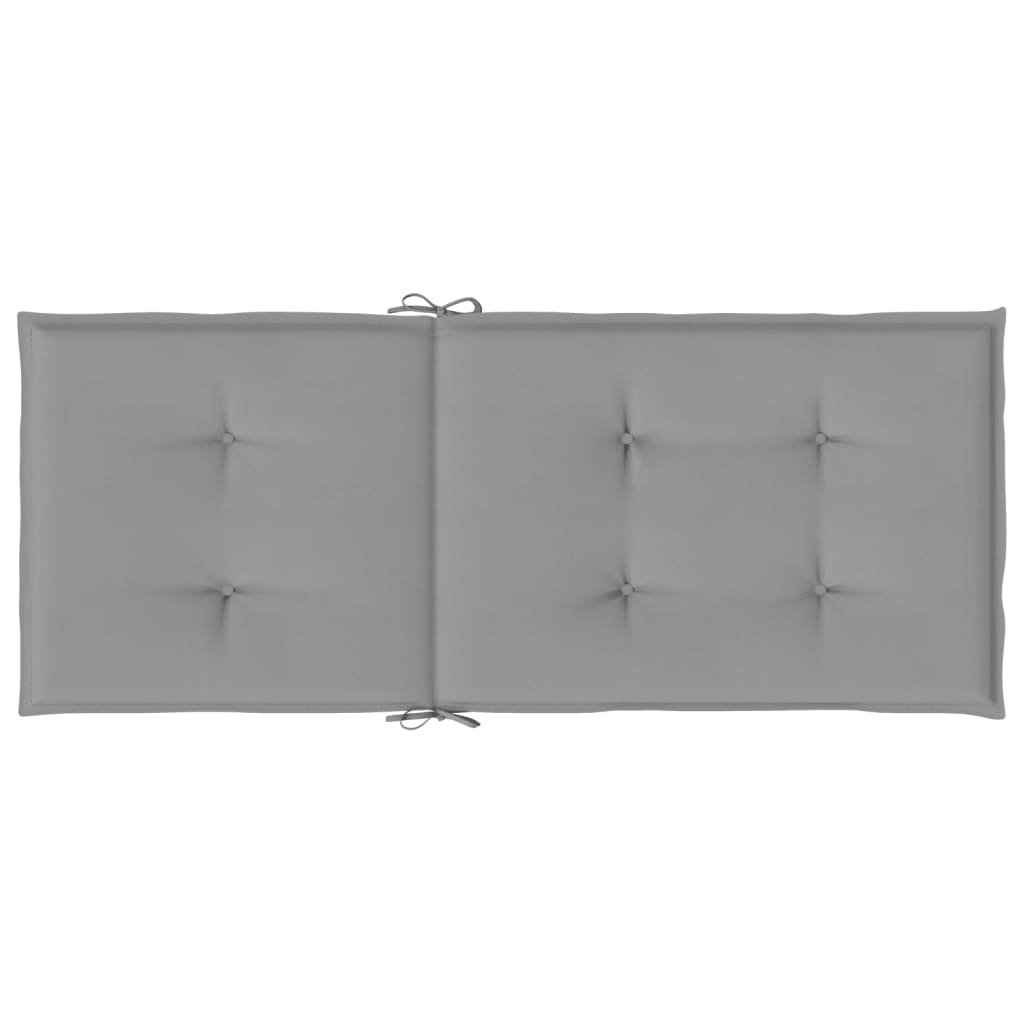 vidaXL Coussins de chaise de jardin à dossier haut lot de 2 gris tissu