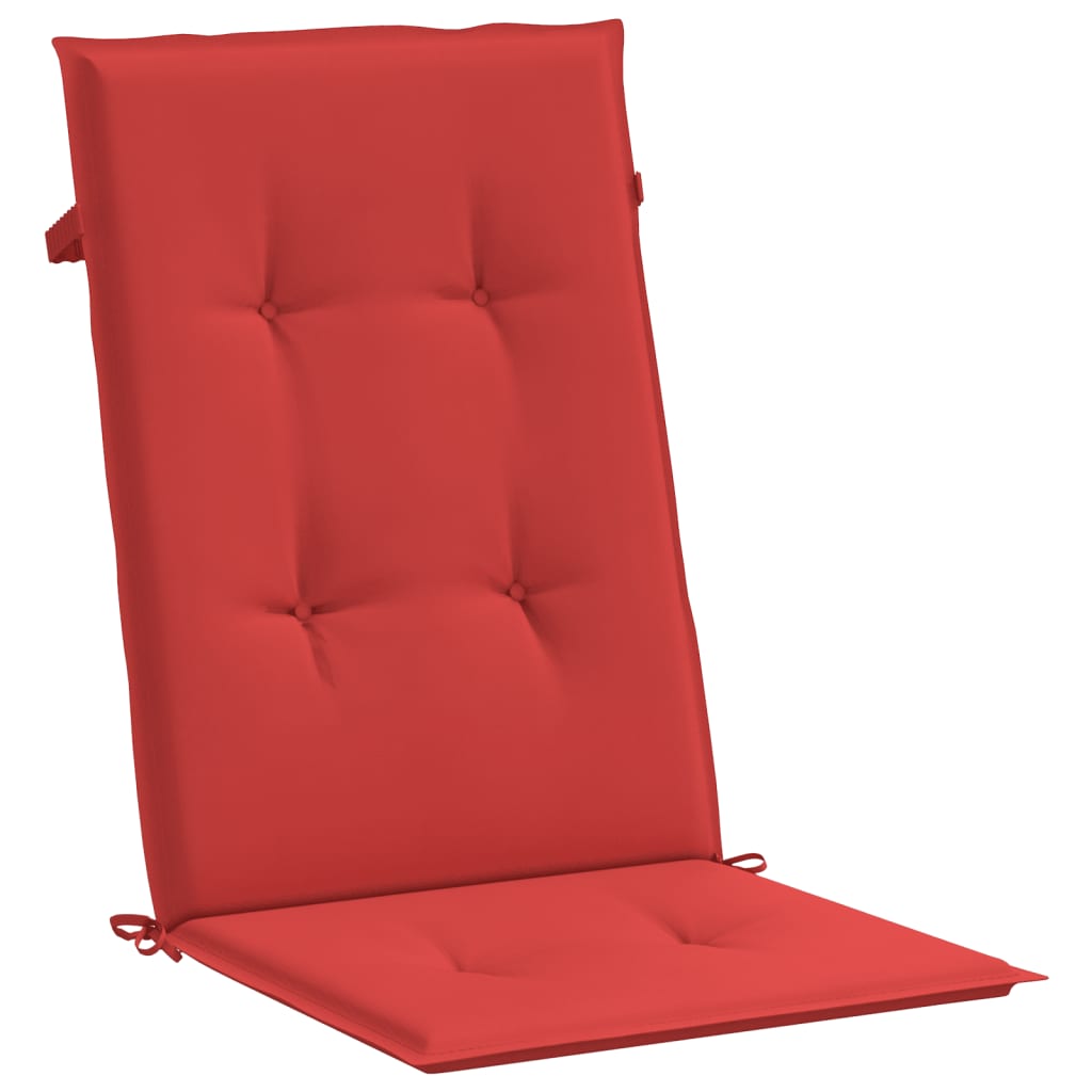 vidaXL Coussins de chaise de jardin dossier haut lot de 4 rouge tissu