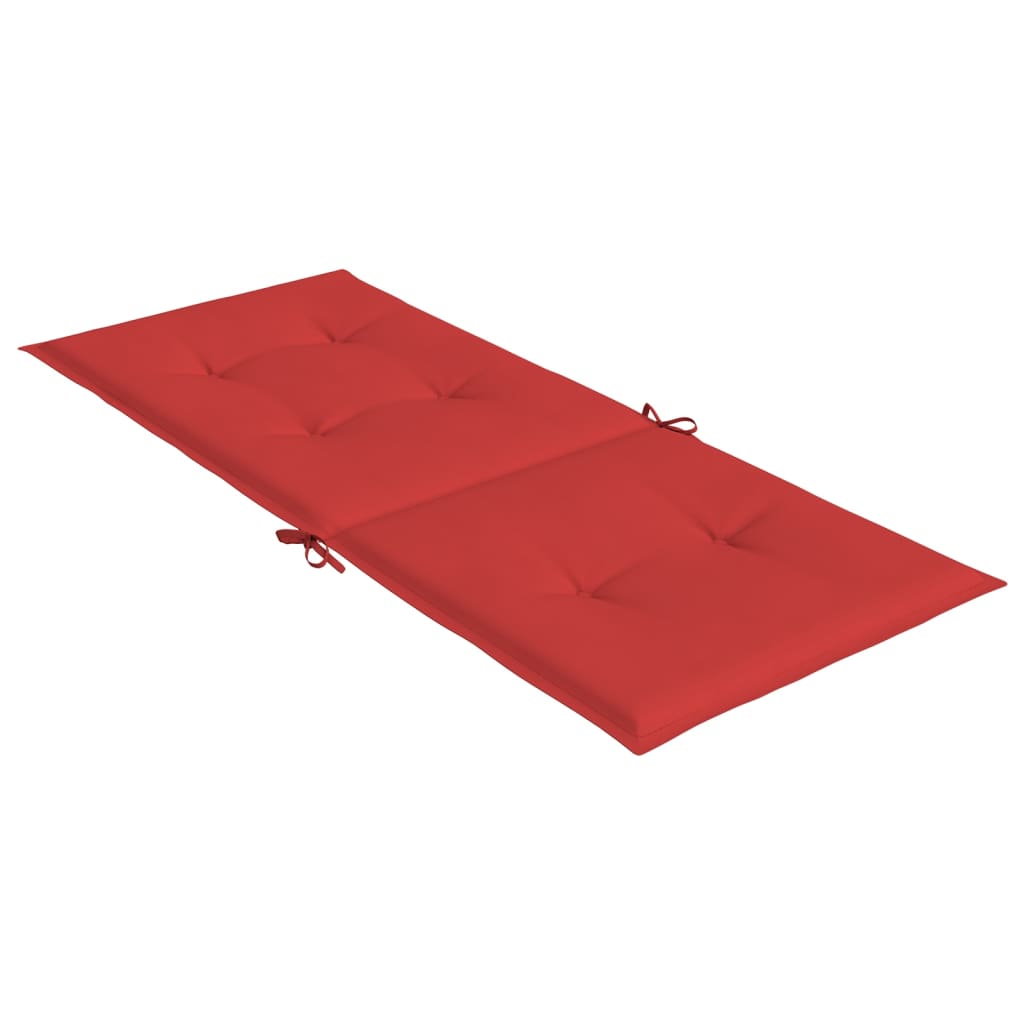 vidaXL Coussins de chaise de jardin dossier haut lot de 4 rouge tissu
