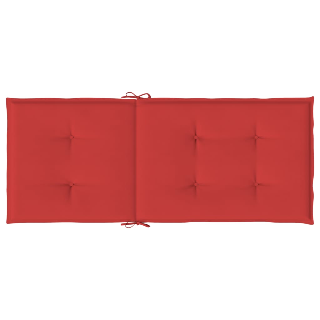 vidaXL Coussins de chaise de jardin dossier haut lot de 4 rouge tissu