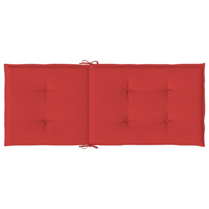 vidaXL Coussins de chaise de jardin dossier haut lot de 4 rouge tissu