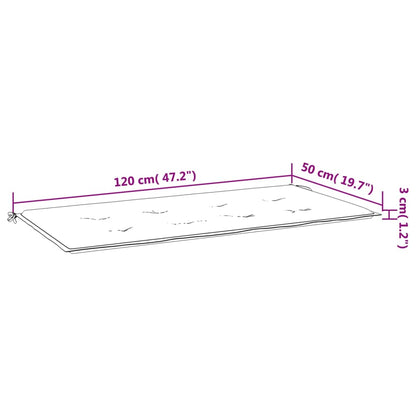 vidaXL Coussin de banc de jardin crème 120x50x3 cm tissu oxford