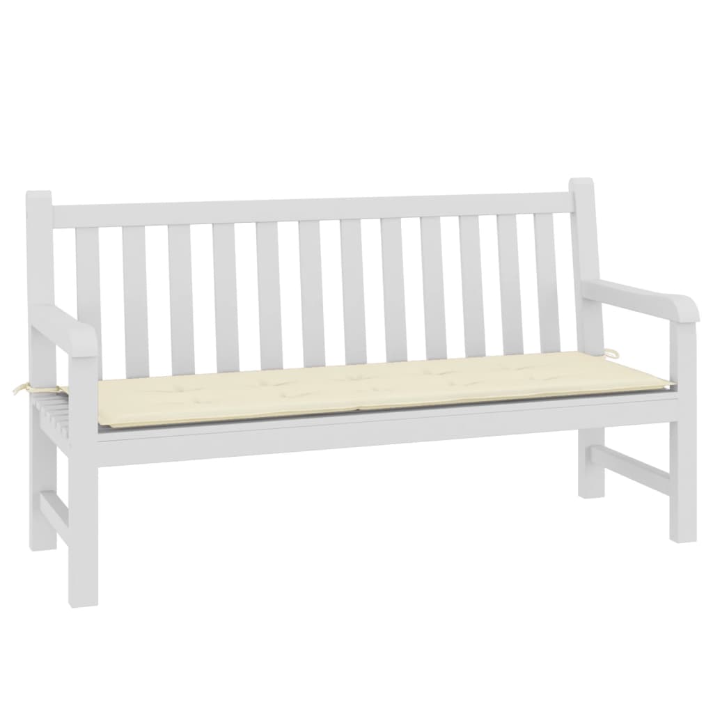 vidaXL Coussin de banc de jardin crème 150x50x3 cm tissu oxford
