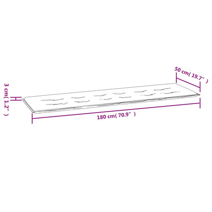 vidaXL Coussin de banc de jardin vert 180x50x3 cm tissu oxford