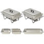 vidaXL Ensemble de chauffe-plats 2 pcs Acier inoxydable