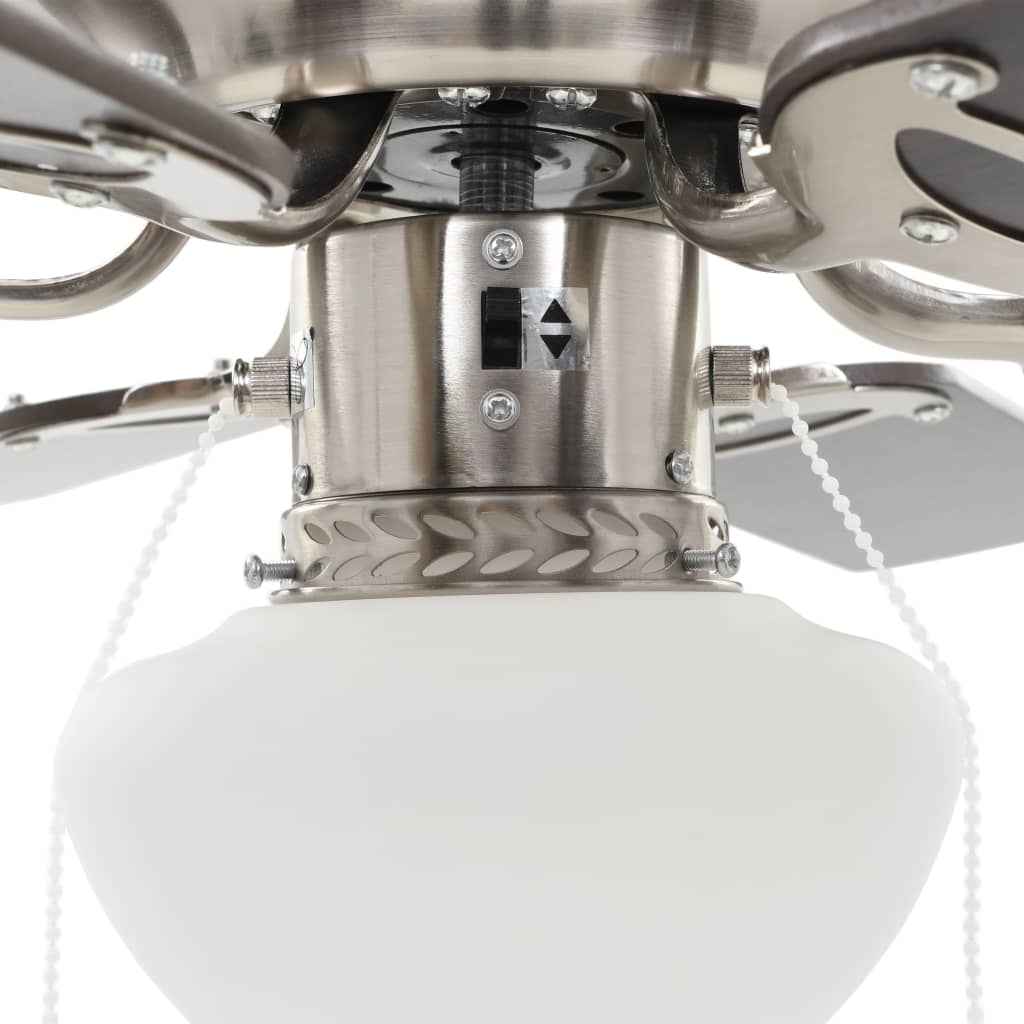 vidaXL Ventilateur de plafond orné avec lumière 82 cm Marron foncé
