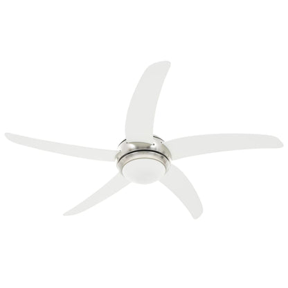 vidaXL Ventilateur de plafond orné avec lampe 128 cm Blanc