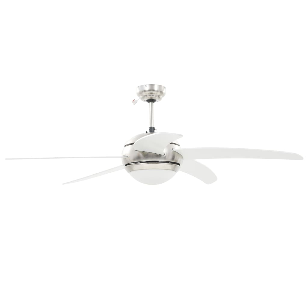 vidaXL Ventilateur de plafond orné avec lampe 128 cm Blanc