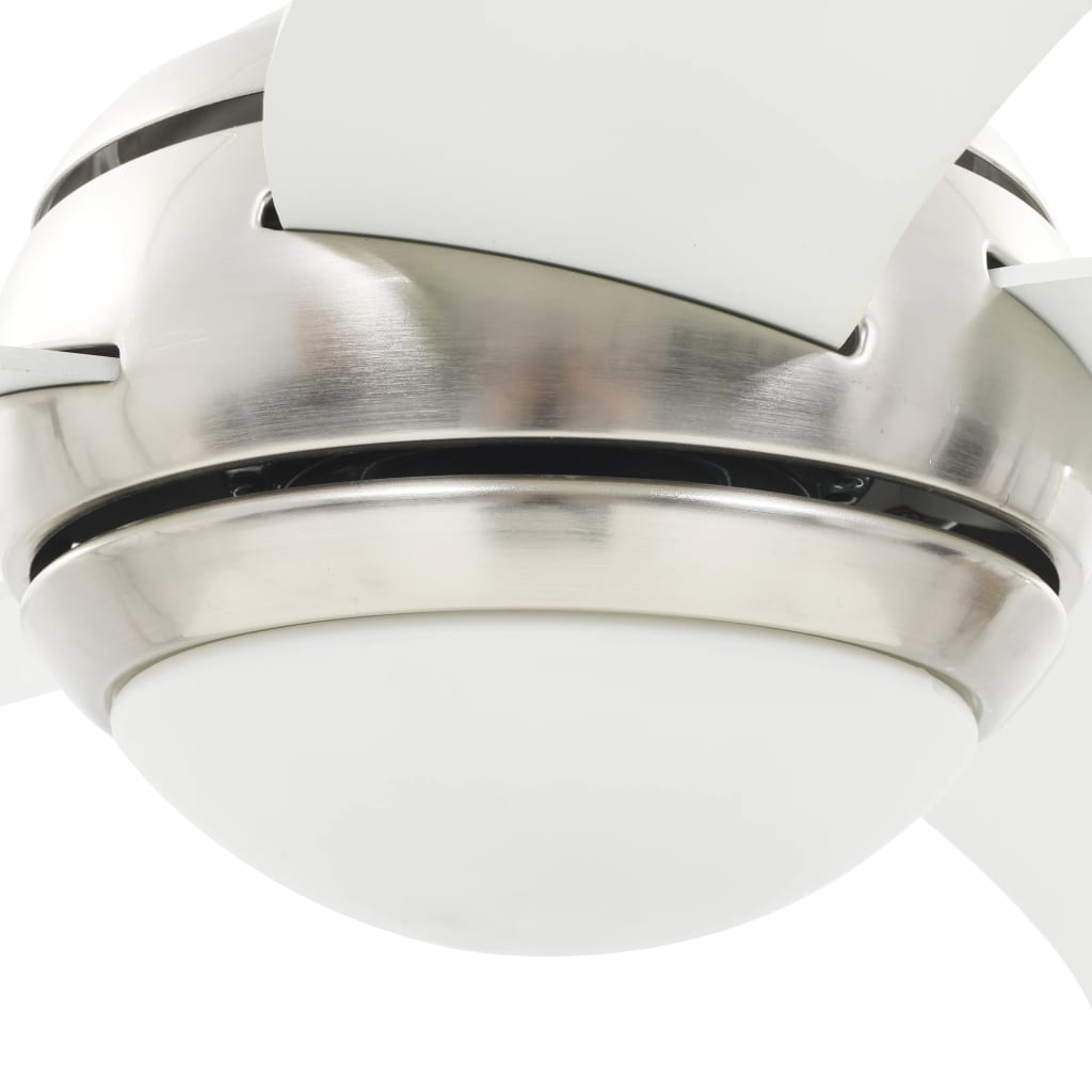 vidaXL Ventilateur de plafond orné avec lampe 128 cm Blanc