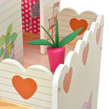 vidaXL Maison de poupées à trois étages Bois 60 x 30 x 90 cm