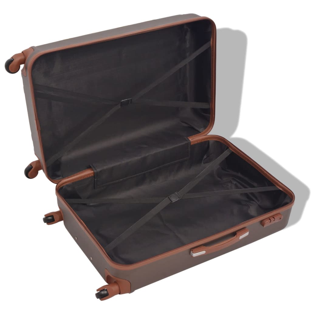 vidaXL Ensemble de valises à roulettes quatre pièces couleur café