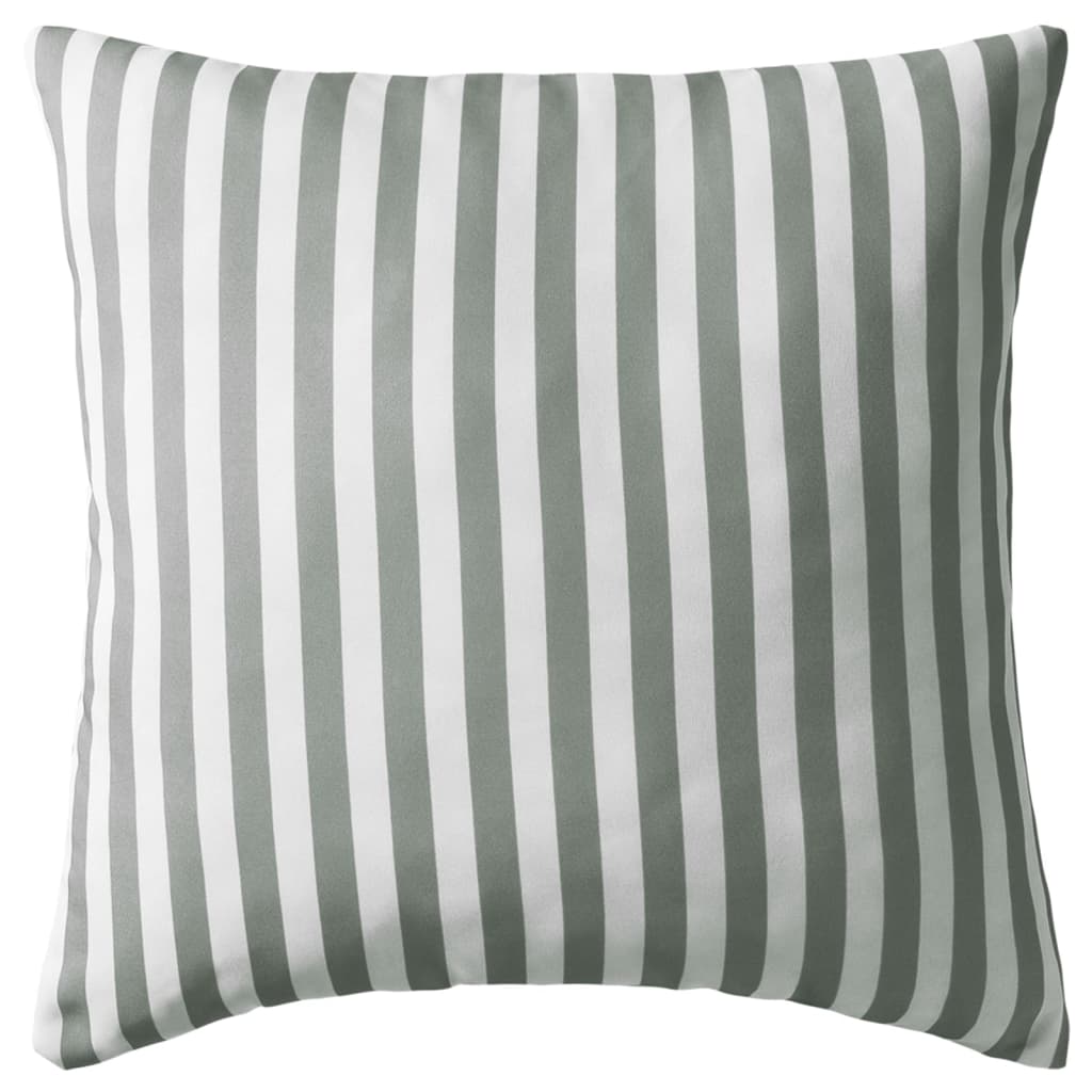vidaXL Oreiller d'extérieur 4 pcs Impression rayure 45 x 45 cm Gris
