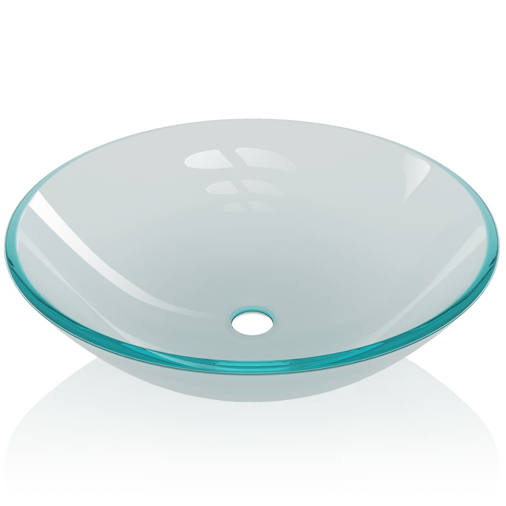 vidaXL Lavabo Verre trempé 42 cm Givré