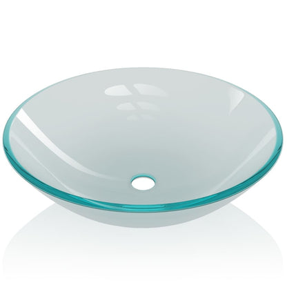 vidaXL Lavabo Verre trempé 42 cm Givré