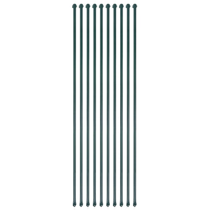vidaXL Poteau de jardin 10 pcs 1,5 m Métal Vert