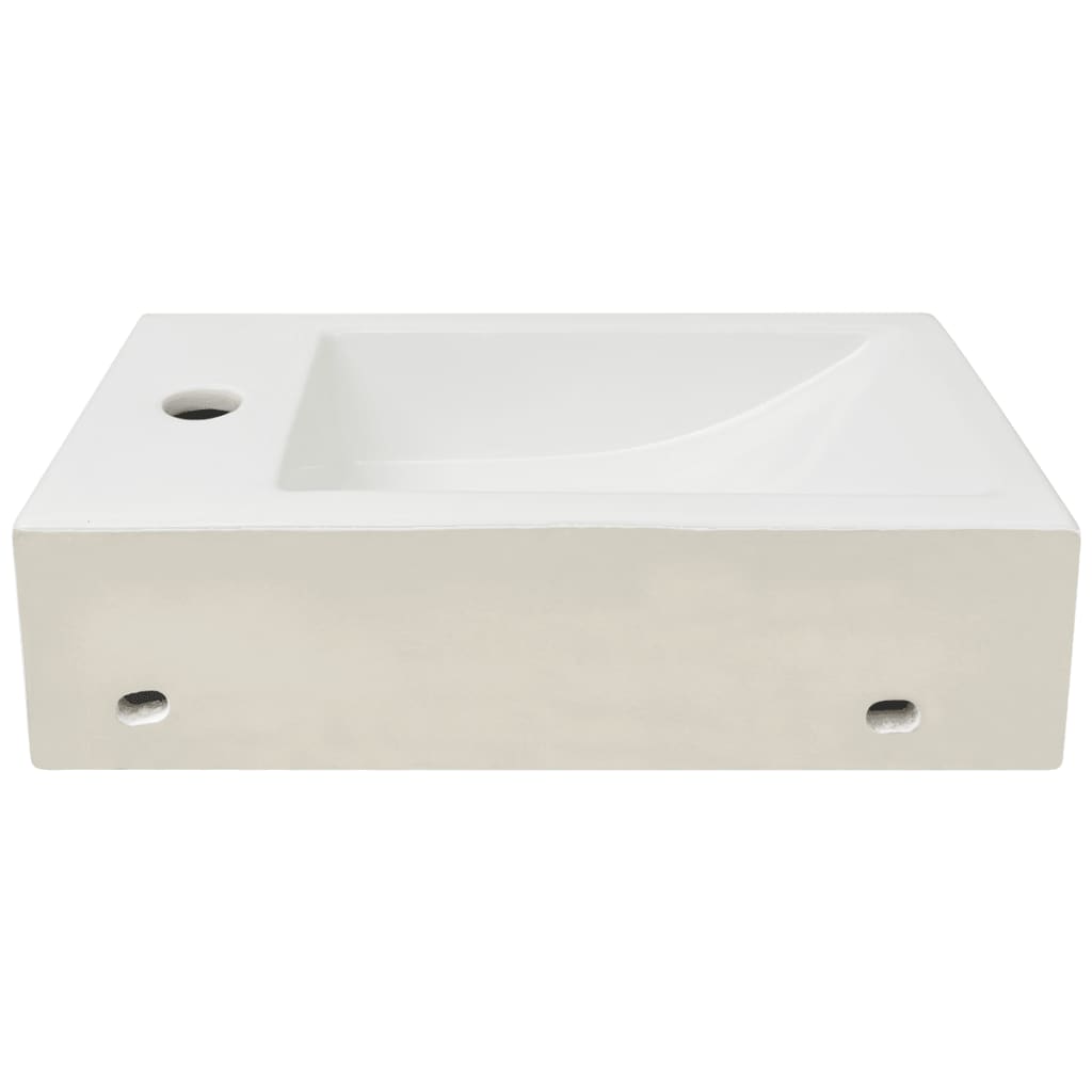 vidaXL Vasque + trou de robinet Céramique Blanc 46 x 25,5 x 12 cm