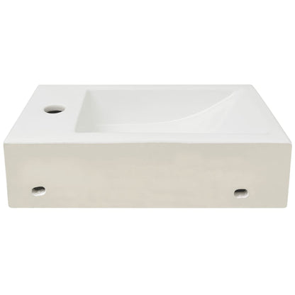 vidaXL Vasque + trou de robinet Céramique Blanc 46 x 25,5 x 12 cm