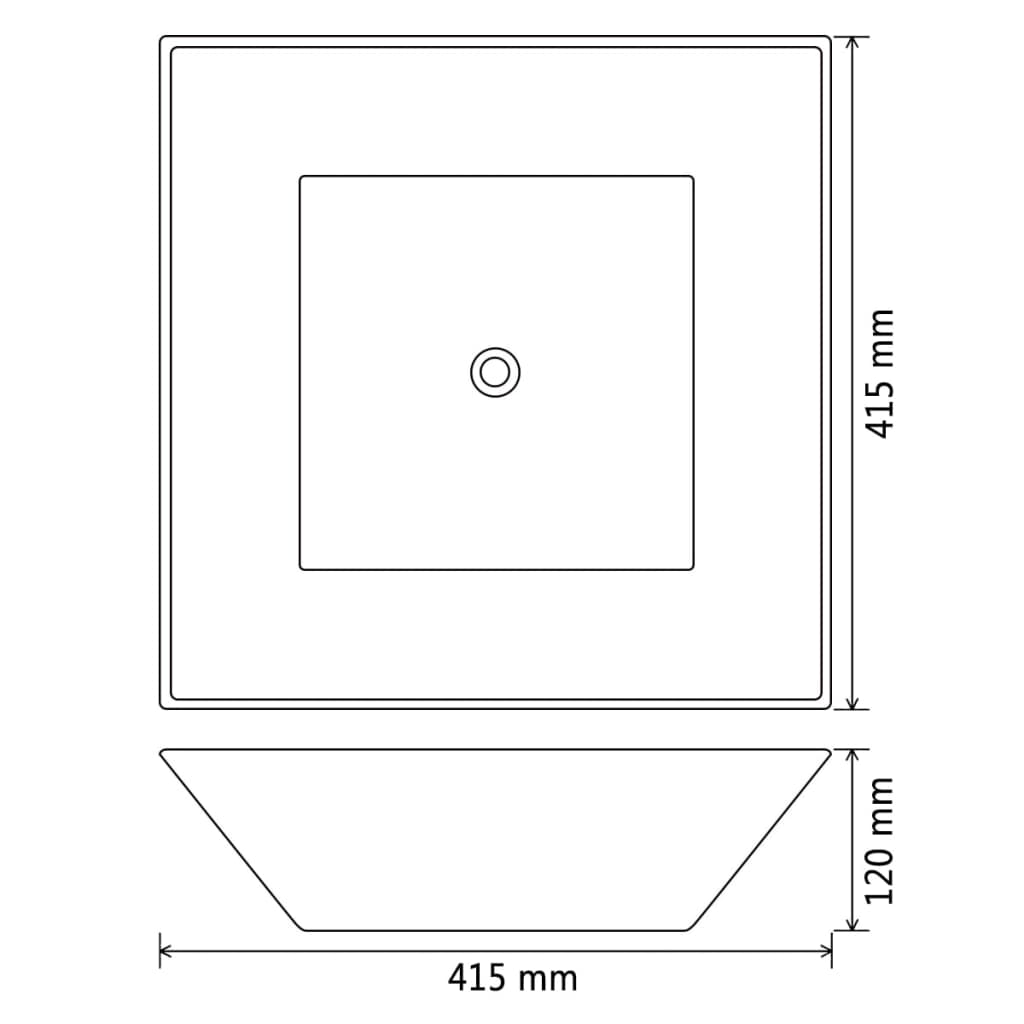 vidaXL Lavabo carrée Céramique Blanc 41,5 x 41,5 x 12 cm