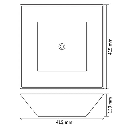 vidaXL Lavabo carrée Céramique Blanc 41,5 x 41,5 x 12 cm