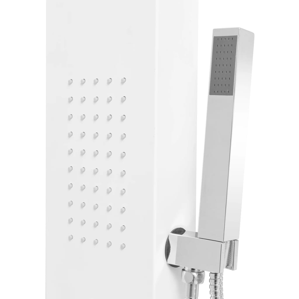 vidaXL Système de panneau de douche Aluminium Mat Blanc