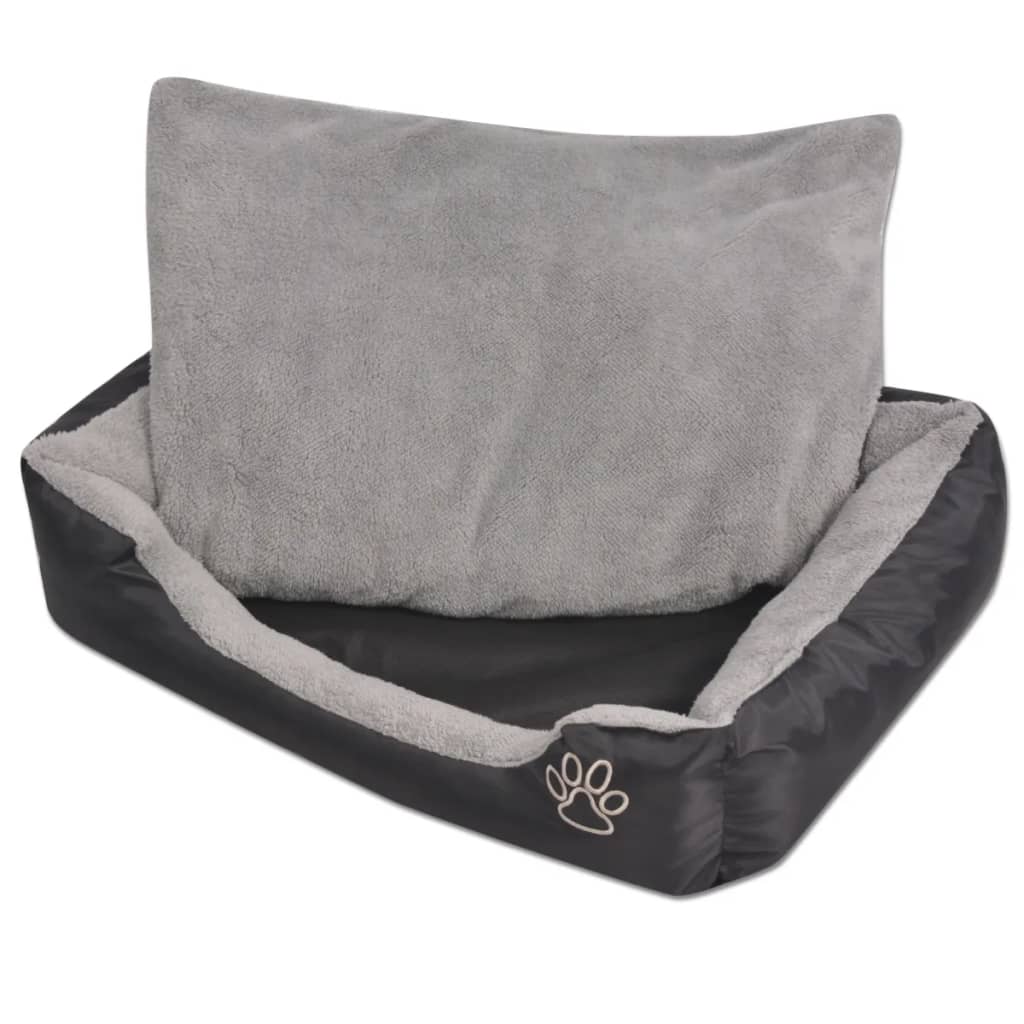 vidaXL Lit pour chiens avec coussin rembourré Taille L Noir