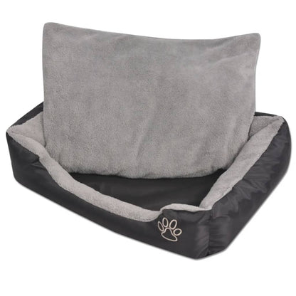 vidaXL Lit pour chiens avec coussin rembourré Taille L Noir